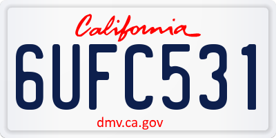 CA license plate 6UFC531