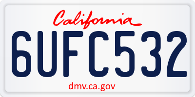CA license plate 6UFC532