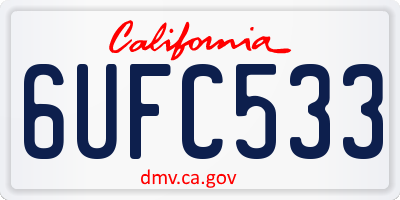 CA license plate 6UFC533