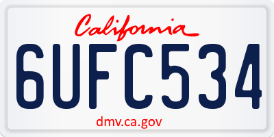 CA license plate 6UFC534