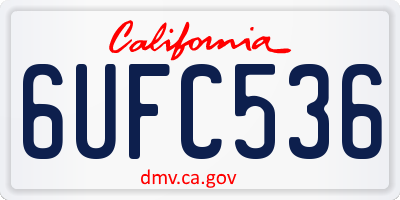 CA license plate 6UFC536