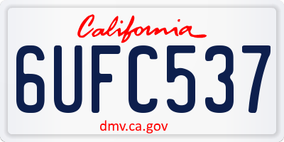 CA license plate 6UFC537