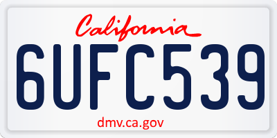 CA license plate 6UFC539