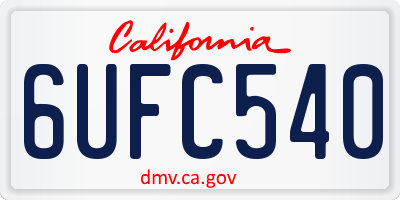 CA license plate 6UFC540