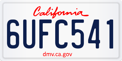 CA license plate 6UFC541