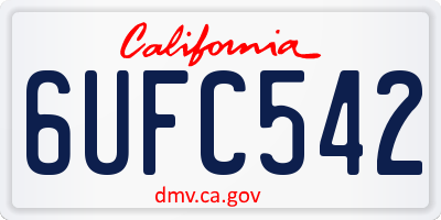 CA license plate 6UFC542