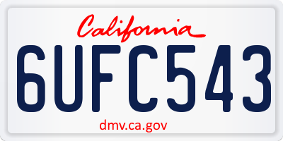 CA license plate 6UFC543