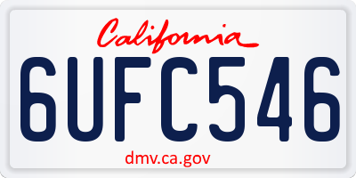 CA license plate 6UFC546
