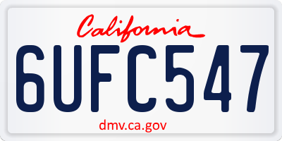 CA license plate 6UFC547