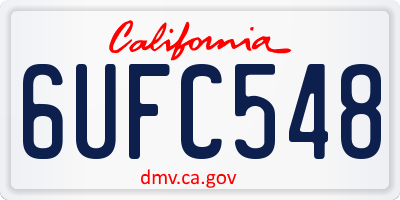 CA license plate 6UFC548