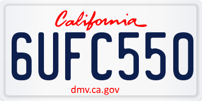 CA license plate 6UFC550
