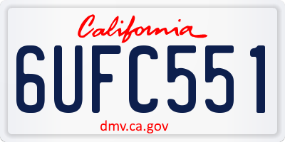 CA license plate 6UFC551