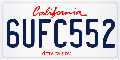 CA license plate 6UFC552