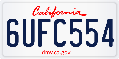 CA license plate 6UFC554
