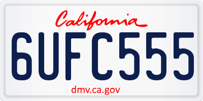 CA license plate 6UFC555