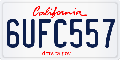 CA license plate 6UFC557
