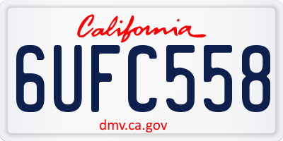 CA license plate 6UFC558