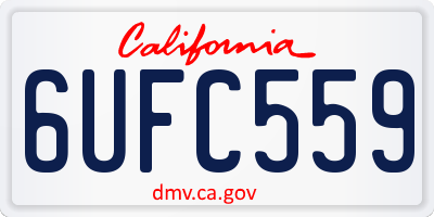 CA license plate 6UFC559