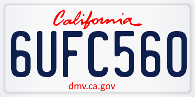 CA license plate 6UFC560