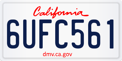 CA license plate 6UFC561