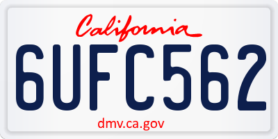 CA license plate 6UFC562