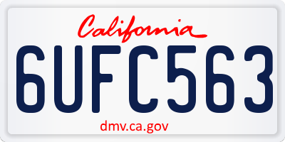 CA license plate 6UFC563