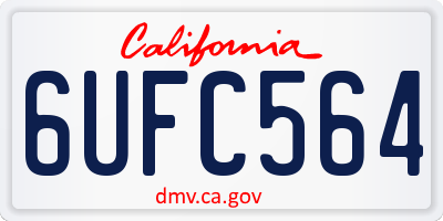 CA license plate 6UFC564