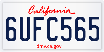 CA license plate 6UFC565