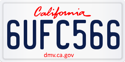 CA license plate 6UFC566