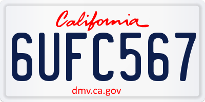 CA license plate 6UFC567