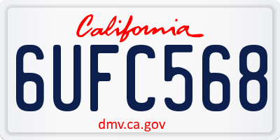 CA license plate 6UFC568
