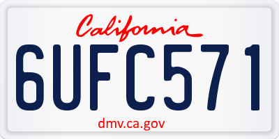 CA license plate 6UFC571