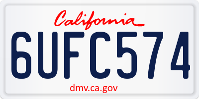CA license plate 6UFC574