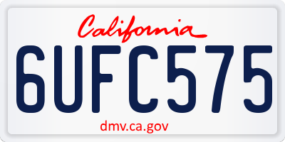 CA license plate 6UFC575