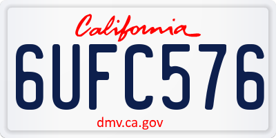 CA license plate 6UFC576