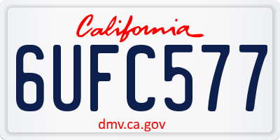CA license plate 6UFC577