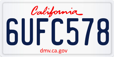 CA license plate 6UFC578