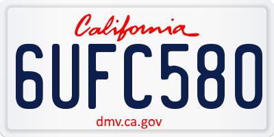 CA license plate 6UFC580