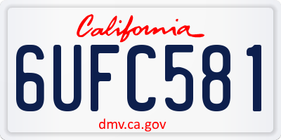 CA license plate 6UFC581