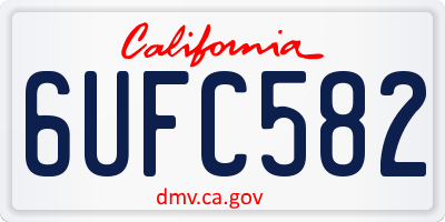 CA license plate 6UFC582