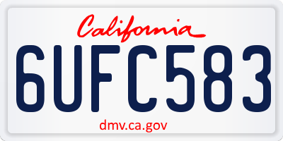 CA license plate 6UFC583