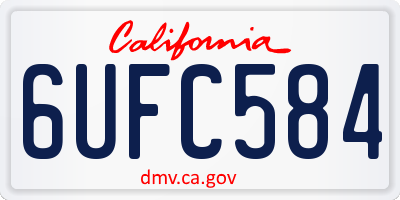 CA license plate 6UFC584