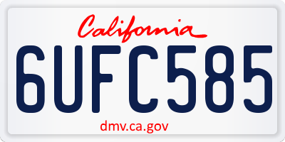 CA license plate 6UFC585
