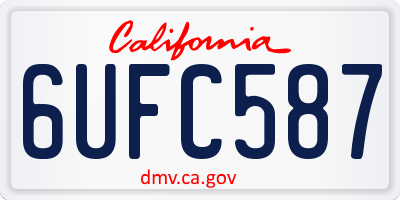 CA license plate 6UFC587