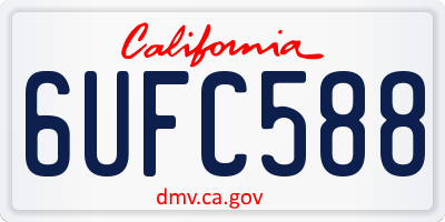 CA license plate 6UFC588
