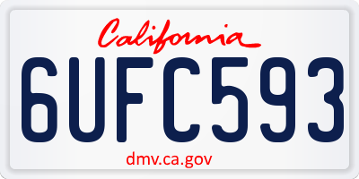 CA license plate 6UFC593