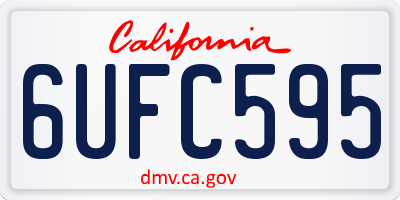 CA license plate 6UFC595