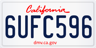 CA license plate 6UFC596