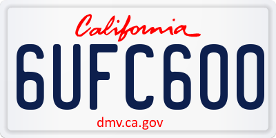 CA license plate 6UFC600
