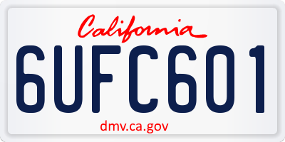 CA license plate 6UFC601